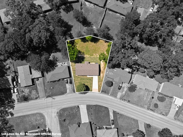 bird's eye view with a residential view