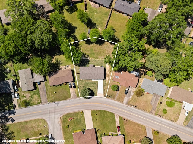 drone / aerial view with a residential view