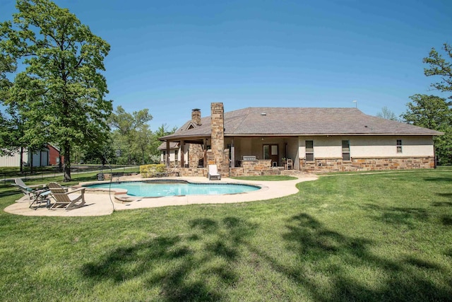 14647 County Road 2337, Tyler, TX 75707 - view of pool featuring a patio area, a fenced in pool, and a lawn