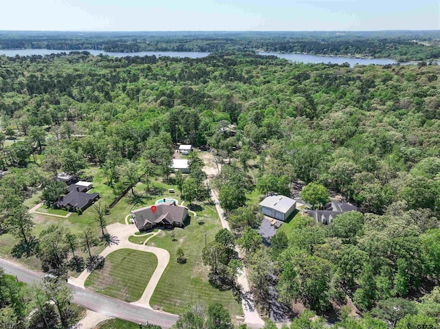 14647 County Road 2337, Tyler, TX 75707 - bird's eye view with a forest view and a water view