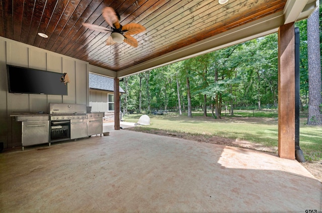 14607 Reserve Ct, Tyler, TX 75707 - view of patio / terrace with a ceiling fan and grilling area