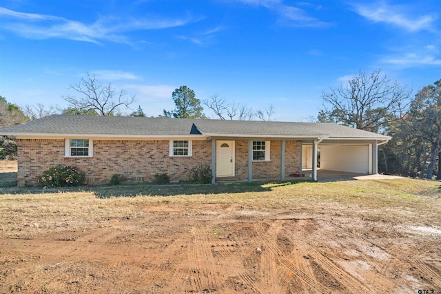 ranch-style home with a garage