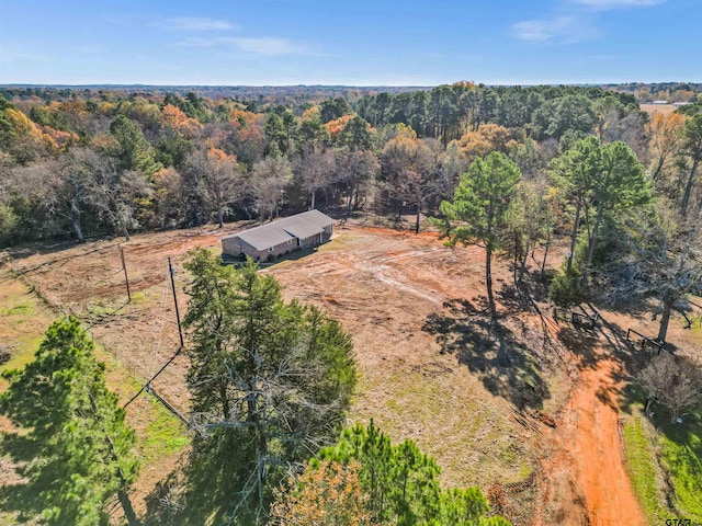 birds eye view of property with a rural view