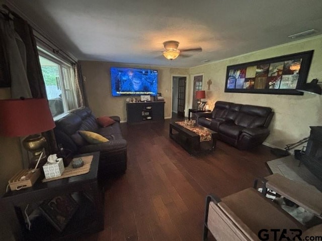 3010 Cook Ln, Longview, TX 75602 - living area with wood finished floors and ceiling fan