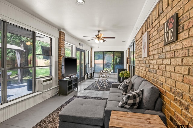 1801 N Fairway, Mount Pleasant, TX 75455 - sunroom with ceiling fan and cooling unit