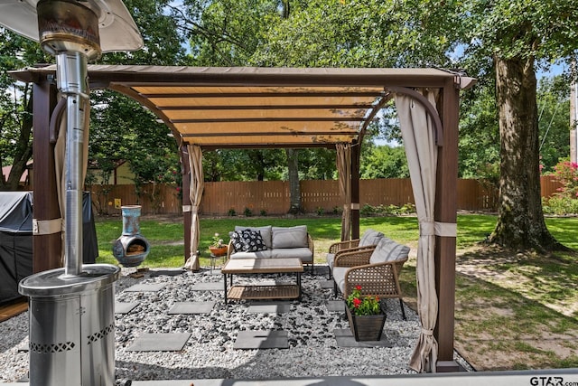 1801 N Fairway, Mount Pleasant, TX 75455 - fenced backyard with an outdoor living space and a patio