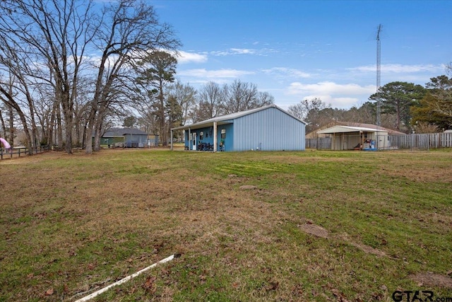 view of yard with fence