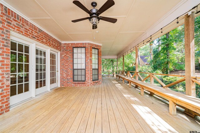 9211 Elm Tree Cir, Tyler, TX 75703 - wooden terrace featuring ceiling fan