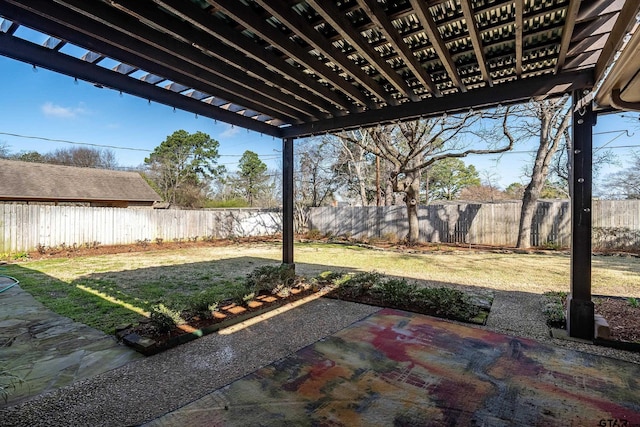 view of patio with a fenced backyard