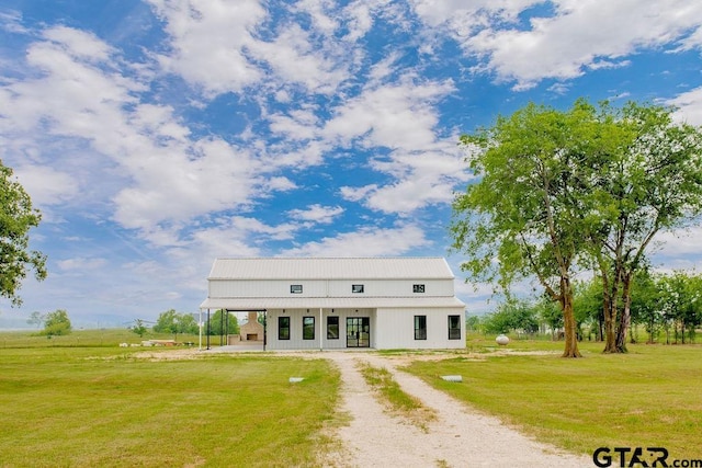 3255 Vz County Road 2120, Canton, TX 75103 - view of front of property featuring a front lawn, dirt driveway, and metal roof