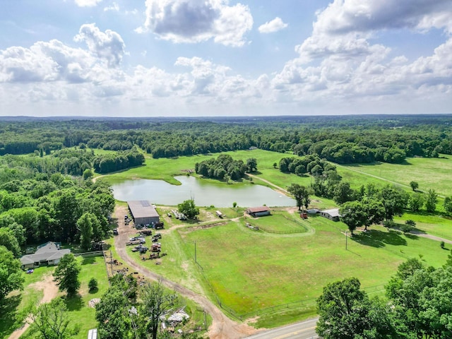 2711 N Fm 250, Hughes Springs, TX 75656 - aerial view of sparsely populated area with a nearby body of water and a heavily wooded area
