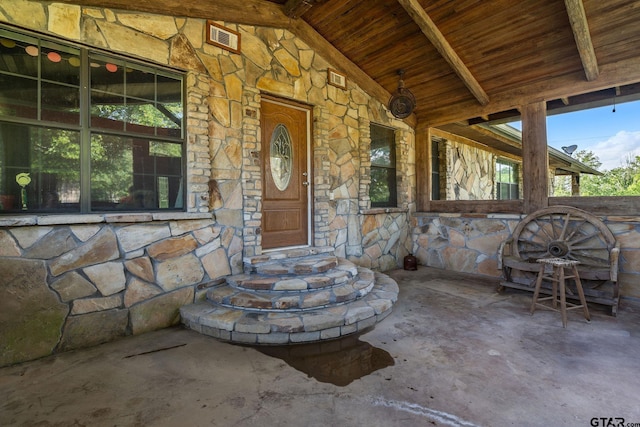 2711 N Fm 250, Hughes Springs, TX 75656 - property entrance with stone siding