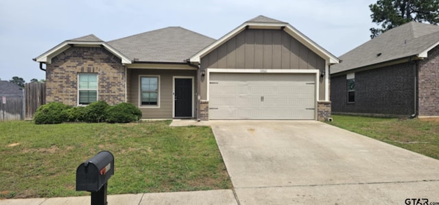 19481 Big Valley Dr, Flint, TX 75762 - view of front facade featuring a garage, board and batten siding, driveway, and brick siding