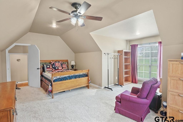 1210 Fm 2137 N, Bullard, TX 75757 - bedroom featuring carpet floors, vaulted ceiling, and a ceiling fan