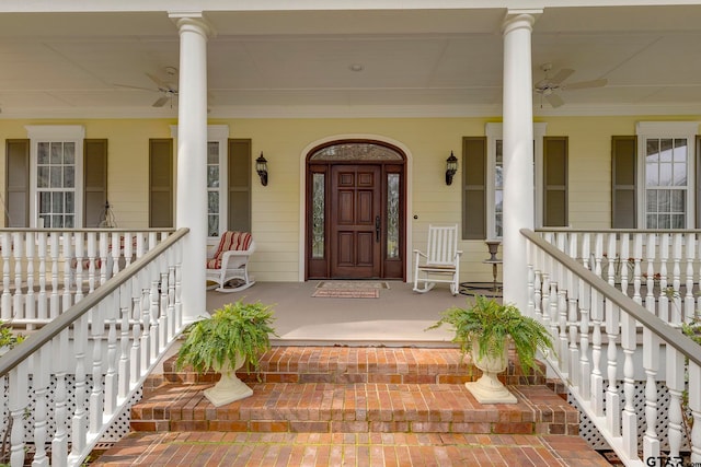 property entrance with a porch