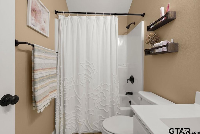 17127 Meadowview Ln, Lindale, TX 75771 - full bathroom with vanity and shower / bath combination with curtain