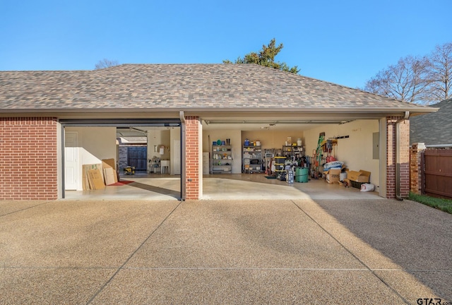 view of garage