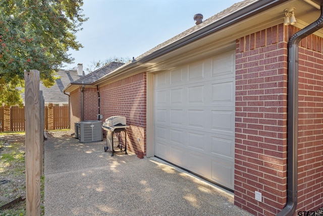 garage with central air condition unit