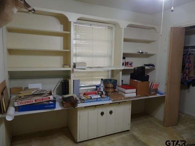 kitchen with white cabinetry