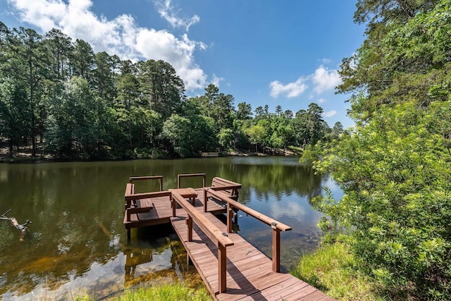 381 Winding Trl, Holly Lake Ranch, TX 75765 - dock featuring a water view and a view of trees