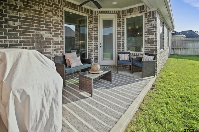 2946 Guinn Farms Rd, Tyler, TX 75707 - deck with a ceiling fan and an outdoor living space