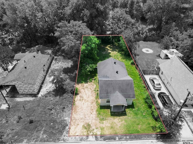 509 Clark St, Gilmer, TX 75644 - aerial view of property and surrounding area featuring property parcel outlined