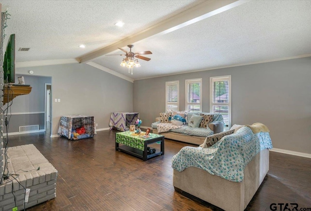 1216 Kingspark Dr, Tyler, TX 75703 - living area with wood finished floors, visible vents, baseboards, ceiling fan, and ornamental molding