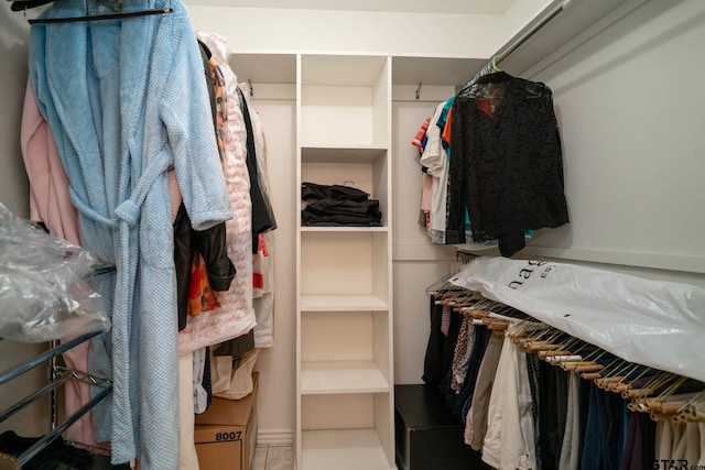 view of walk in closet