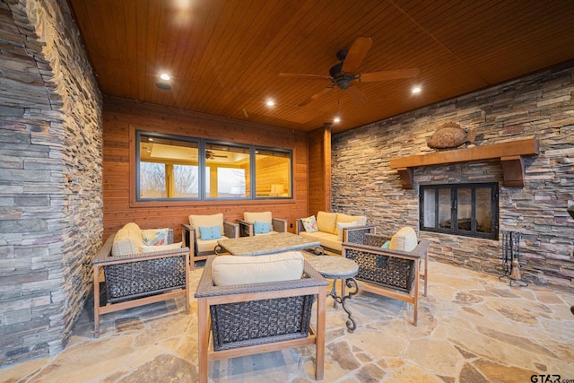 1584 Charlya Dr, Scroggins, TX 75480 - view of patio / terrace featuring an outdoor hangout area and ceiling fan