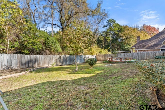 view of yard featuring a deck