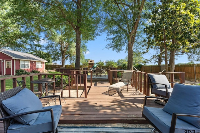 10769 Indigo Ln, Flint, TX 75762 - wooden terrace with a fenced backyard