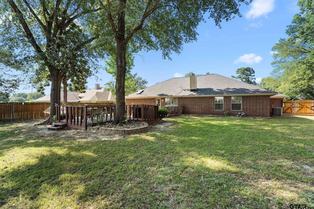 10769 Indigo Ln, Flint, TX 75762 - rear view of property with a fenced backyard and brick siding