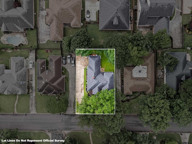 drone / aerial view with a residential view