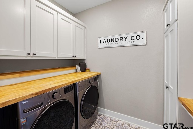 429 Coventry, Bullard, TX 75757 - washroom featuring washer and dryer, cabinet space, and baseboards