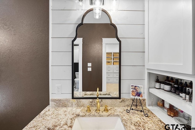 429 Coventry, Bullard, TX 75757 - detailed view of toilet, a textured wall, and vanity