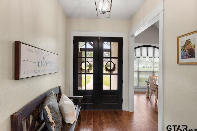 429 Coventry, Bullard, TX 75757 - entryway with french doors and wood finished floors
