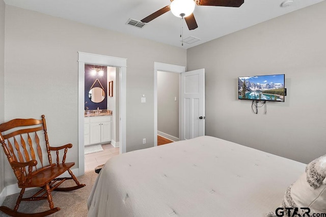 429 Coventry, Bullard, TX 75757 - bedroom featuring ensuite bath, ceiling fan, and a sink