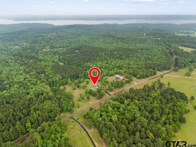 841 Pops Landing Rd, Ore City, TX 75683 - aerial view of property and surrounding area with a heavily wooded area