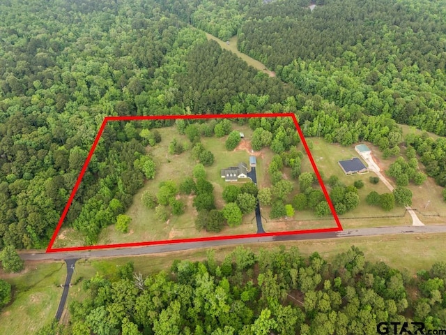 841 Pops Landing Rd, Ore City, TX 75683 - view of property location with a forest and property boundaries highlighted