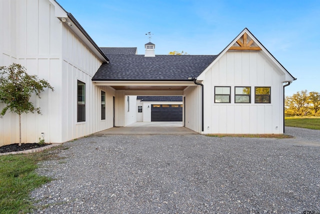 view of property exterior with a garage