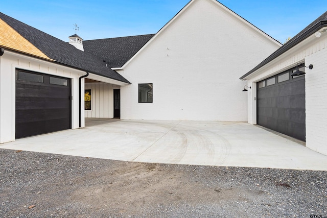 exterior space featuring a garage