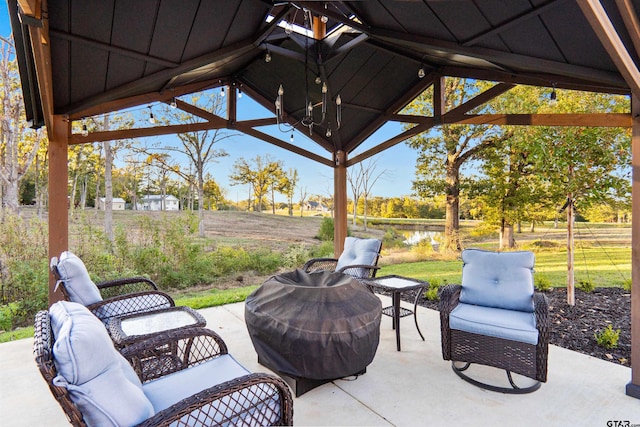 view of patio / terrace with a gazebo