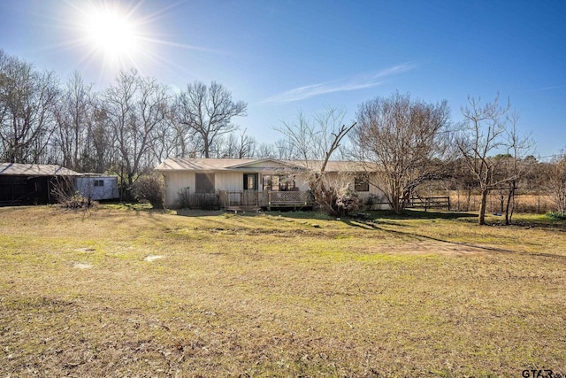 view of front of house with a front yard