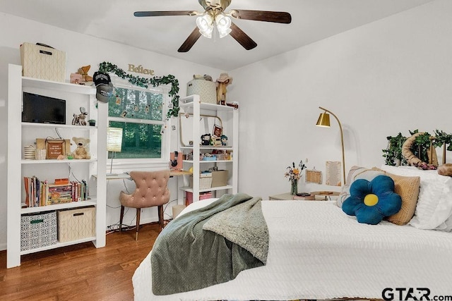 1510 Hideaway Ln W, Hideaway, TX 75771 - bedroom with wood finished floors and ceiling fan