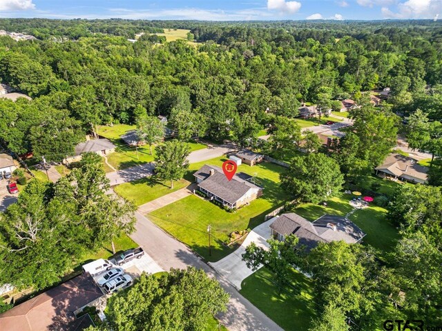5626 Meadowdale Rd, Flint, TX 75762 - aerial overview of property's location with a forest and nearby suburban area