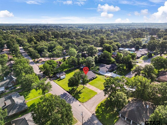 5626 Meadowdale Rd, Flint, TX 75762 - aerial view of residential area with a heavily wooded area