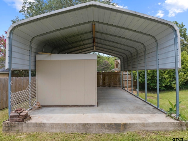 view of car parking featuring a carport