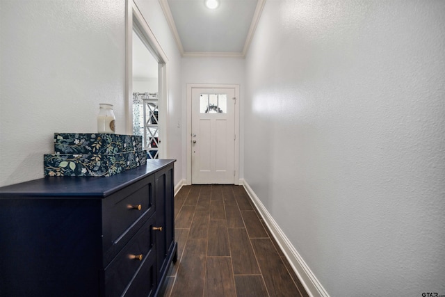 doorway with crown molding