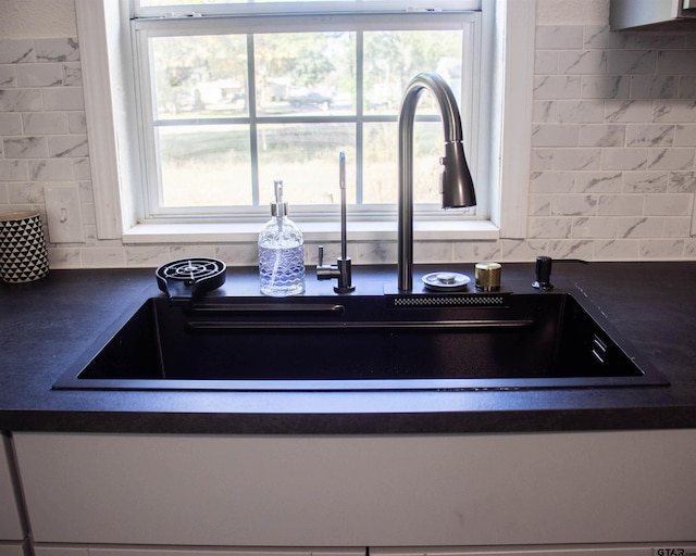 room details with tasteful backsplash and sink