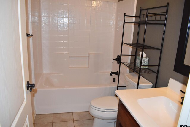 17387 Cherokee Trl, Flint, TX 75762 - bathroom featuring toilet, vanity, shower / washtub combination, and tile patterned floors